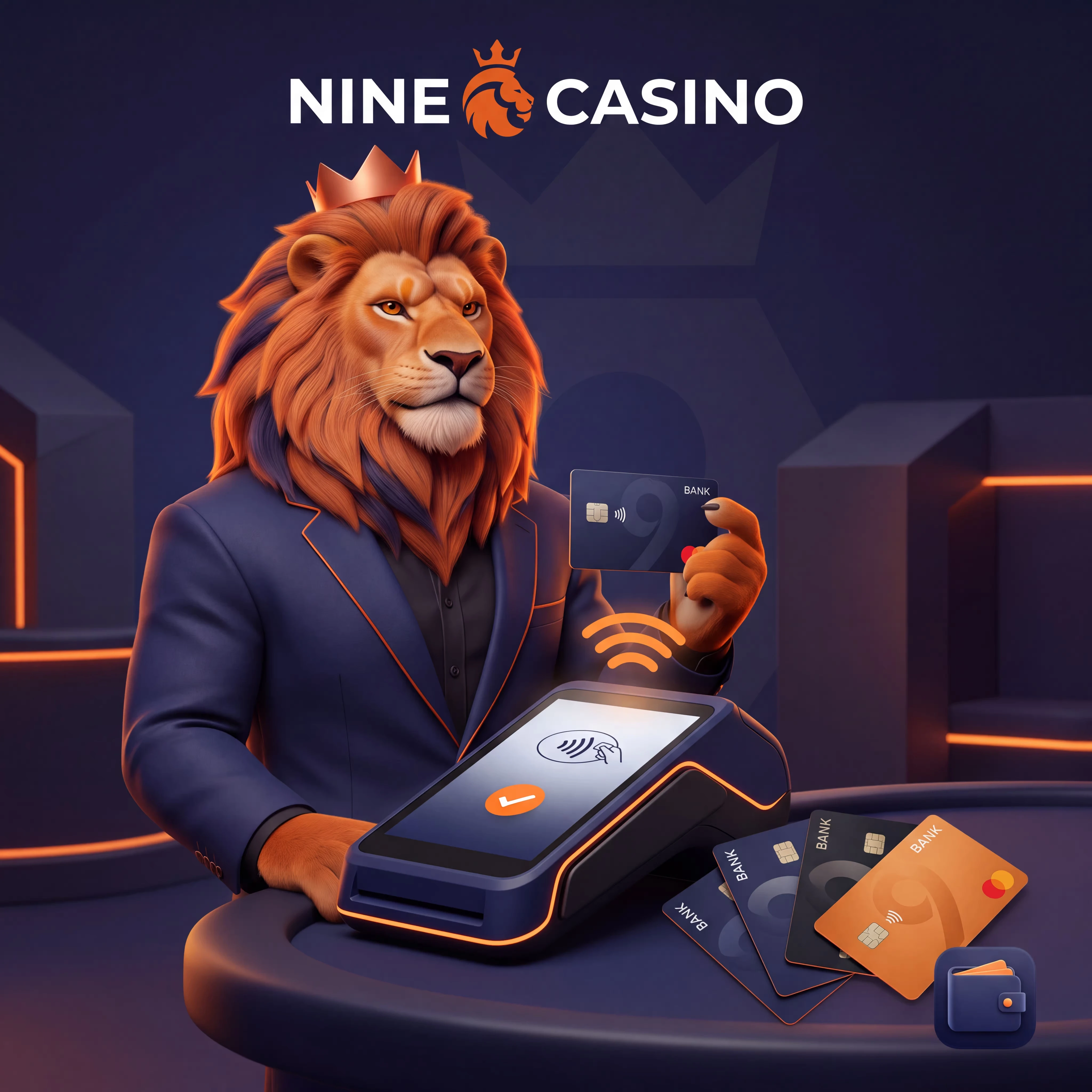 Nine Casino contactless card payment terminal